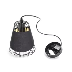 Lampa wisząca z ażurową klatką, czarna, bez źródła światła, E27 - 8433325309213
