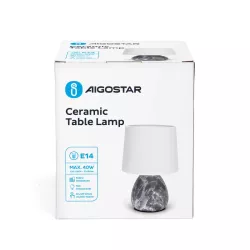 Ceramiczna lampa stołowa w marmurowym wzorze, gwint E14 - 8433325309848