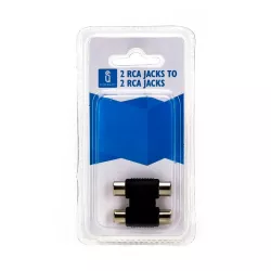 Złącze audio/video jack 2RCA na jack 2RCA czarne - 8433325186319