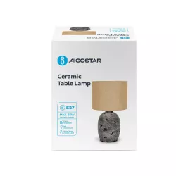 Lampa stołowa nocna WAZON oprawka E27/60W szara ceramiczna podstawa - 8433325309978