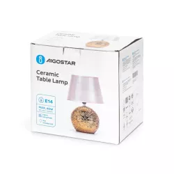 Lampa stołowa z ceramiczną podstawą z oprawka na żarówkę e14 - 8433325309985