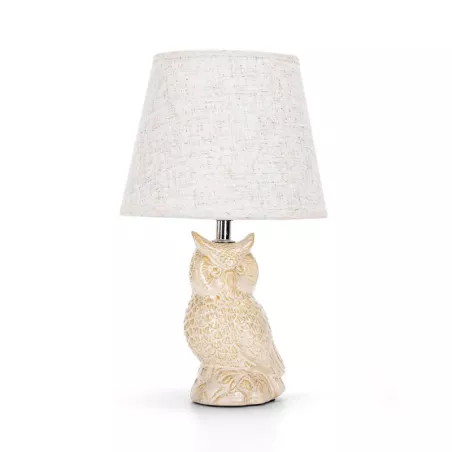 Lampa stołowa sowa z ceramiczna podstawą  z oprawka na żarówkę e14 - 8433325309992