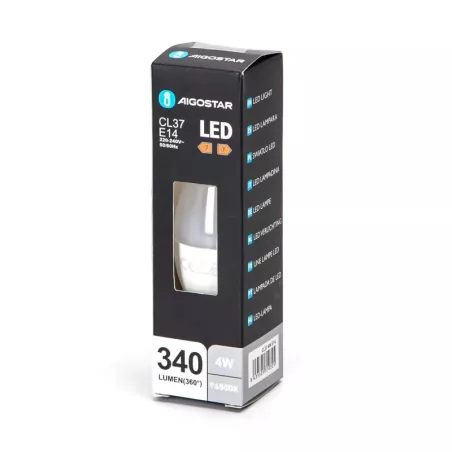 Żrówka diodowa świeczka 6500K LED C37 E14 4W 6500K - 8433325310325