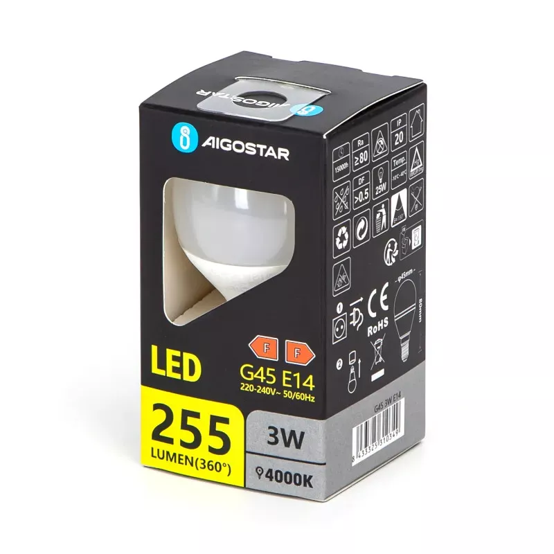 LED G45 E14 3W 4000K - 8433325310349