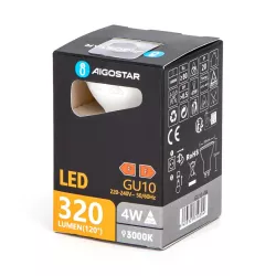 Żarówka reflektorek biała ciepła LED GU10 4W 3000K - 8433325310394