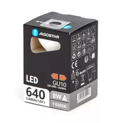 Żarówka reflektorek biała zimna LED GU10 8W 6500K - 8433325310417