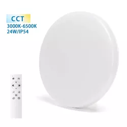 Plafon LED IP54 24W CCT 3000-6500K z pilotem, śr. 33 cm - 8433325312138