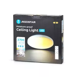 Plafon LED IP54 24W CCT 3000-6500K z pilotem, śr. 33 cm - 8433325312138