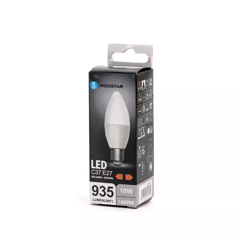 Żarówka diodowa świeczka LED C37 E27 10W 6500K - 8433325313135