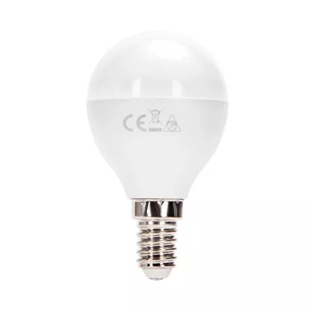 Żarówka diodowa LED G45 mleczna biała zimna kulka E14 10W 6500K 935lm - 8433325313241