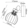 Kinkiet metalowy druciany czarny, klosz ażurowy, E27 - 8433325314651