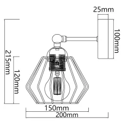 Metalowa lampa ścienna czarna bez źródła światła E27 - 8433325314675