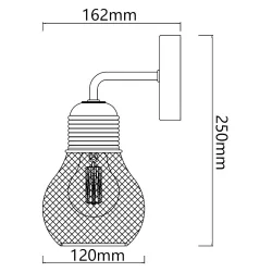 Metalowa lampa ścienna czarna bez źródła światła E27 - 8433325314682