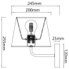 Kinkiet metalowy biały, klosz tekstylny stożkowy, E27 - 8433325314705