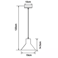 Żelazna lampa wisząca czarna bez źródła światła E27 - 8433325314811