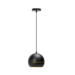 Lampa wisząca kulista, czarna ze złotym akcentem, bez źródła światła, E27 - 8433325314828