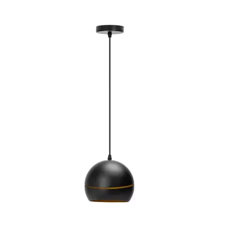Lampa wisząca kulista, czarna ze złotym akcentem, bez źródła światła, E27 - 8433325314828