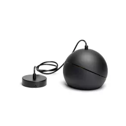 Lampa wisząca kulista, czarna ze złotym akcentem, bez źródła światła, E27 - 8433325314828