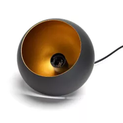 Lampa wisząca kulista, czarna ze złotym akcentem, bez źródła światła, E27 - 8433325314828