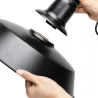 Lampa wisząca w stylu stodoły, czarna ze złotym wnętrzem, bez źródła światła, E27 - 8433325314842