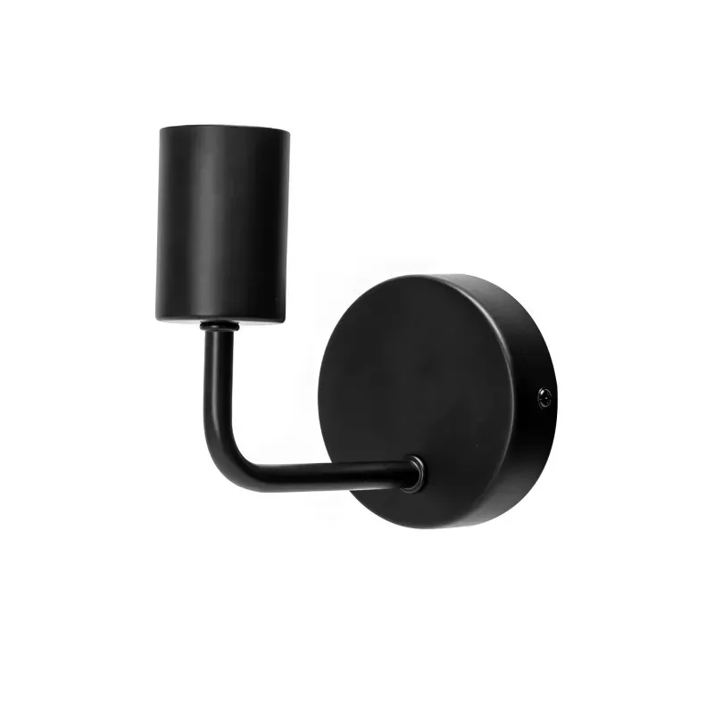 Kinkiet metalowy czarny, minimalistyczny, otwarta oprawka E27 - 8433325314859