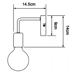 Metalowa lampa ścienna czarna bez źródła światła E27 - 8433325314859