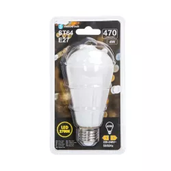 Żarówka LED 4W/230V Filament ST64 retro E27 mleczna ciepła 470lm - 8433325315313