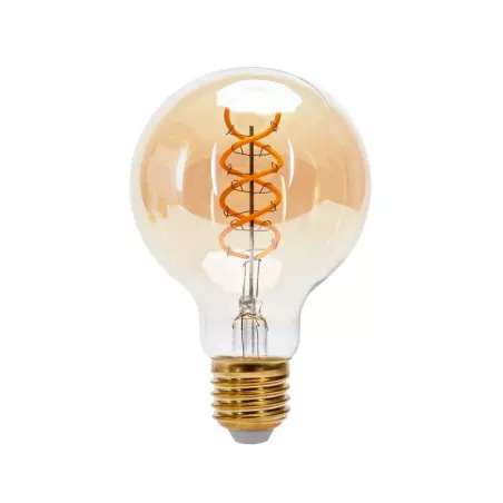 Żarówka ozdobna LED złota kula G80 ze spiralką filament E27 4W 1800k - 8433325315474