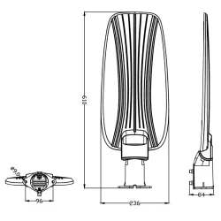 DOB LED lampa uliczna slim 200W - 8433325317027