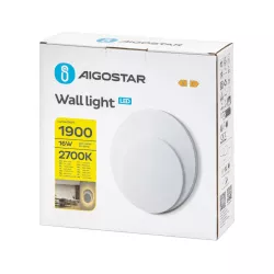 Kinkiet LED okrągły, światło odbite od ściany, 16W 2700K ciepła - 8433325318505