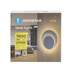 Kinkiet LED okrągły, światło odbite od ściany, 16W 2700K ciepła - 8433325318505