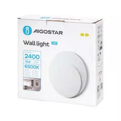 Kinkiet LED okrągły, światło odbite od ściany, 16W 6500K zimna - 8433325318512