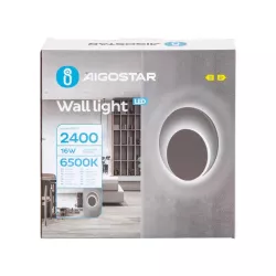 Kinkiet LED okrągły, światło odbite od ściany, 16W 6500K zimna - 8433325318512