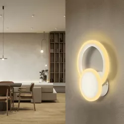 Kinkiet LED pierścień i tarcza, światło odbite od ściany, 20W 2700K ciepła - 8433325318529
