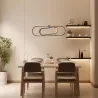 Chromowana lampa wisząca LED z metalu i silikonu 35W 2700K ciepła 50.5x34.5x110cm - 8433325318963