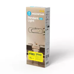 Chromowana lampa wisząca LED z metalu i silikonu 35W 2700K ciepła 50.5x34.5x110cm - 8433325318963