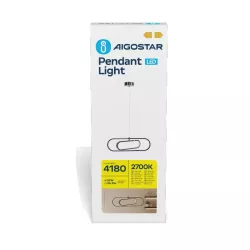Chromowana lampa wisząca LED z metalu i silikonu 35W 2700K ciepła 50.5x34.5x110cm - 8433325318963