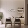 Chromowana lampa wisząca LED z metalu i silikonu 35W 6500K zimna 50.5x34.5x110cm - 8433325318970