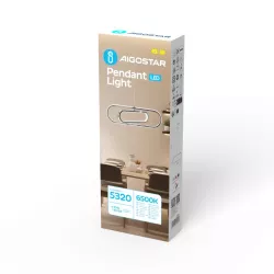 Chromowana lampa wisząca LED z metalu i silikonu 35W 6500K zimna 50.5x34.5x110cm - 8433325318970
