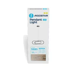 Chromowana lampa wisząca LED z metalu i silikonu 35W 6500K zimna 50.5x34.5x110cm - 8433325318970