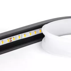 Matowa czarna lampa wisząca LED z metalu i silikonu 23W 2700K ciepła 91.5x5x110cm - 8433325318987