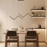 Matowa czarna lampa wisząca LED z metalu i silikonu 23W 2700K ciepła 91.5x5x110cm - 8433325318987