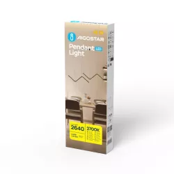 Matowa czarna lampa wisząca LED z metalu i silikonu 23W 2700K ciepła 91.5x5x110cm - 8433325318987
