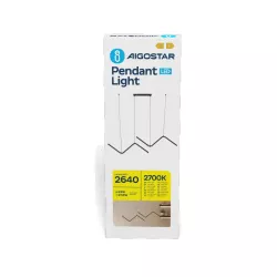 Matowa czarna lampa wisząca LED z metalu i silikonu 23W 2700K ciepła 91.5x5x110cm - 8433325318987