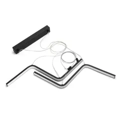 Matowa czarna lampa wisząca LED z metalu i silikonu 23W 6500K zimna 91.5x5x110cm - 8433325318994