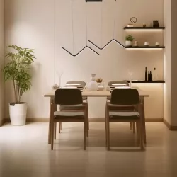 Matowa czarna lampa wisząca LED z metalu i silikonu 23W 6500K zimna 91.5x5x110cm - 8433325318994