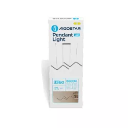 Matowa czarna lampa wisząca LED z metalu i silikonu 23W 6500K zimna 91.5x5x110cm - 8433325318994