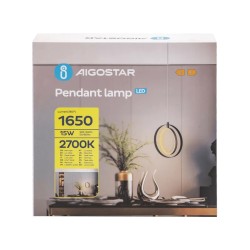 Aluminiowa lampa wisząca LED z aluminium i silikonu 15W 2700K ciepła fi 21cm - 8433325320638