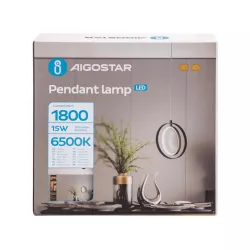 Aluminiowa lampa wisząca LED z aluminium i silikonu 15W 6500K zimna fi 21cm - 8433325320645