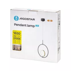 Aluminiowa lampa wisząca LED z aluminium i silikonu 15W 2700K ciepła fi 28cm - 8433325320652